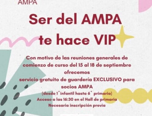 Servicio de guardería para reuniones iniciales con familias 15-19 de septiembre